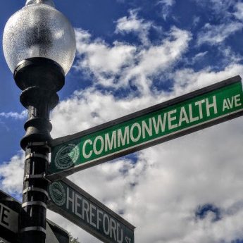 Back Bay street sign and lantern
