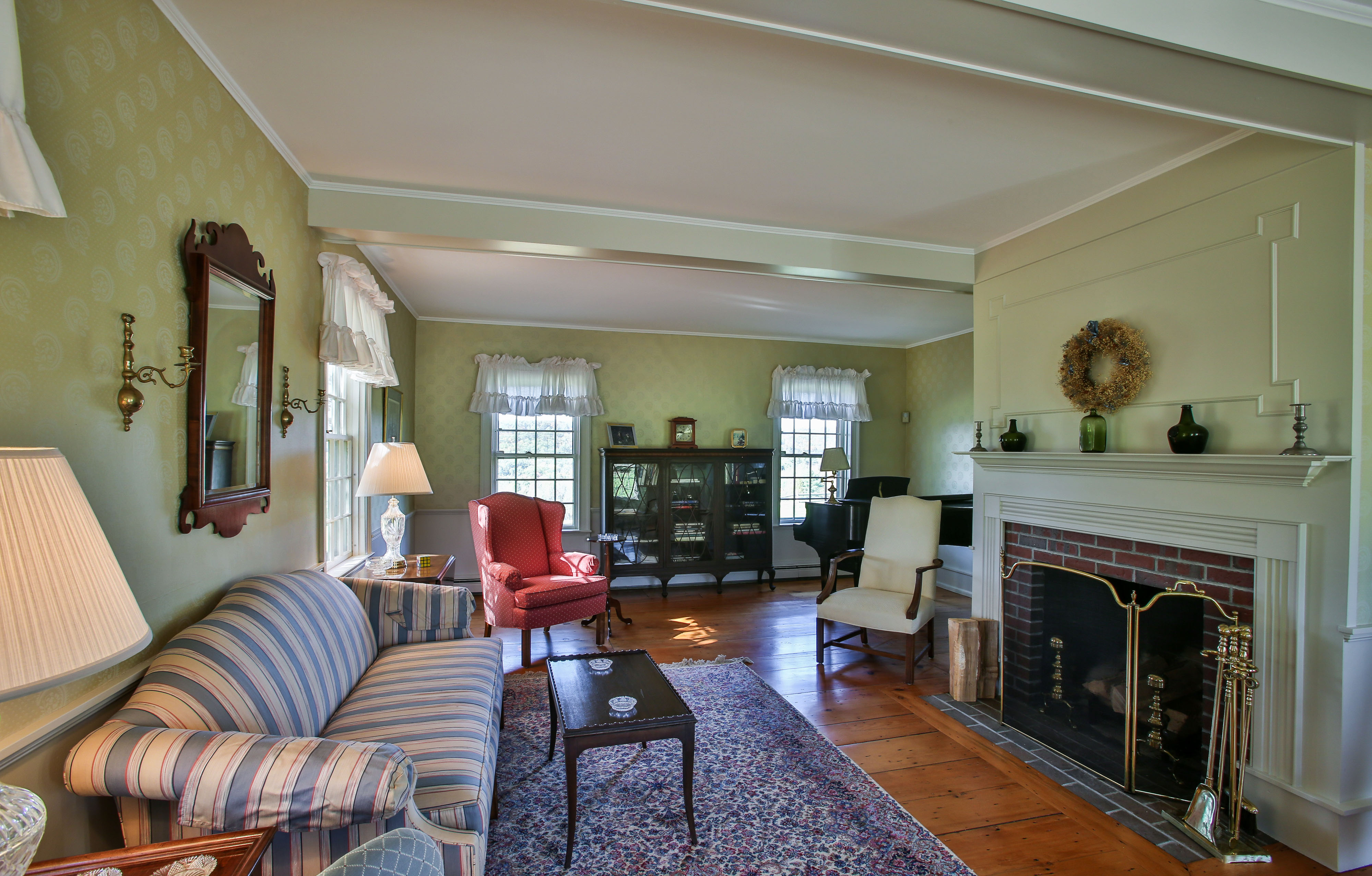 LivingRm Fireplace _ Jericho Brook Farm, Hartford, Vermont