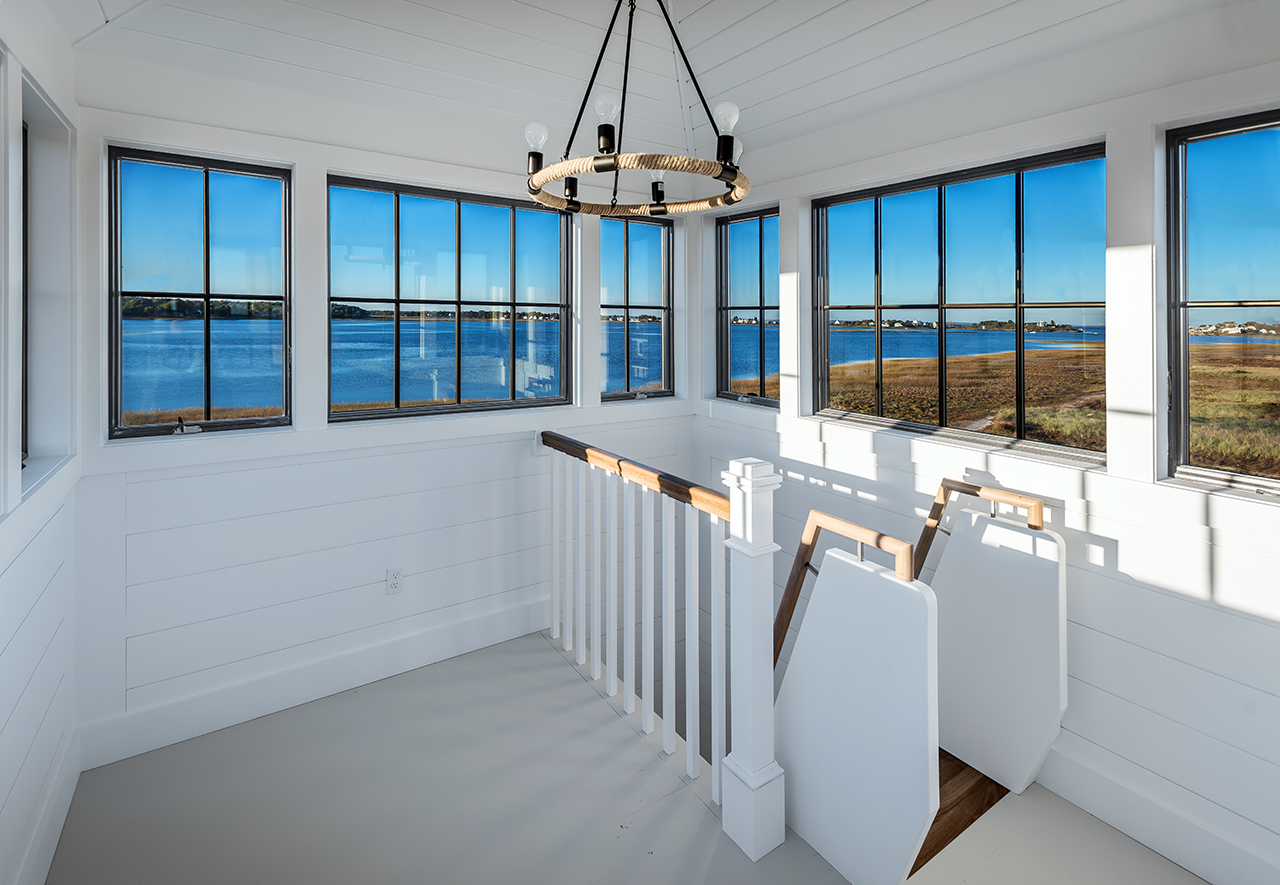 Custom-made cupola with panoramic water views. 19 Mile Stretch, Biddeford Pool, Maine. ME1500_53_CC