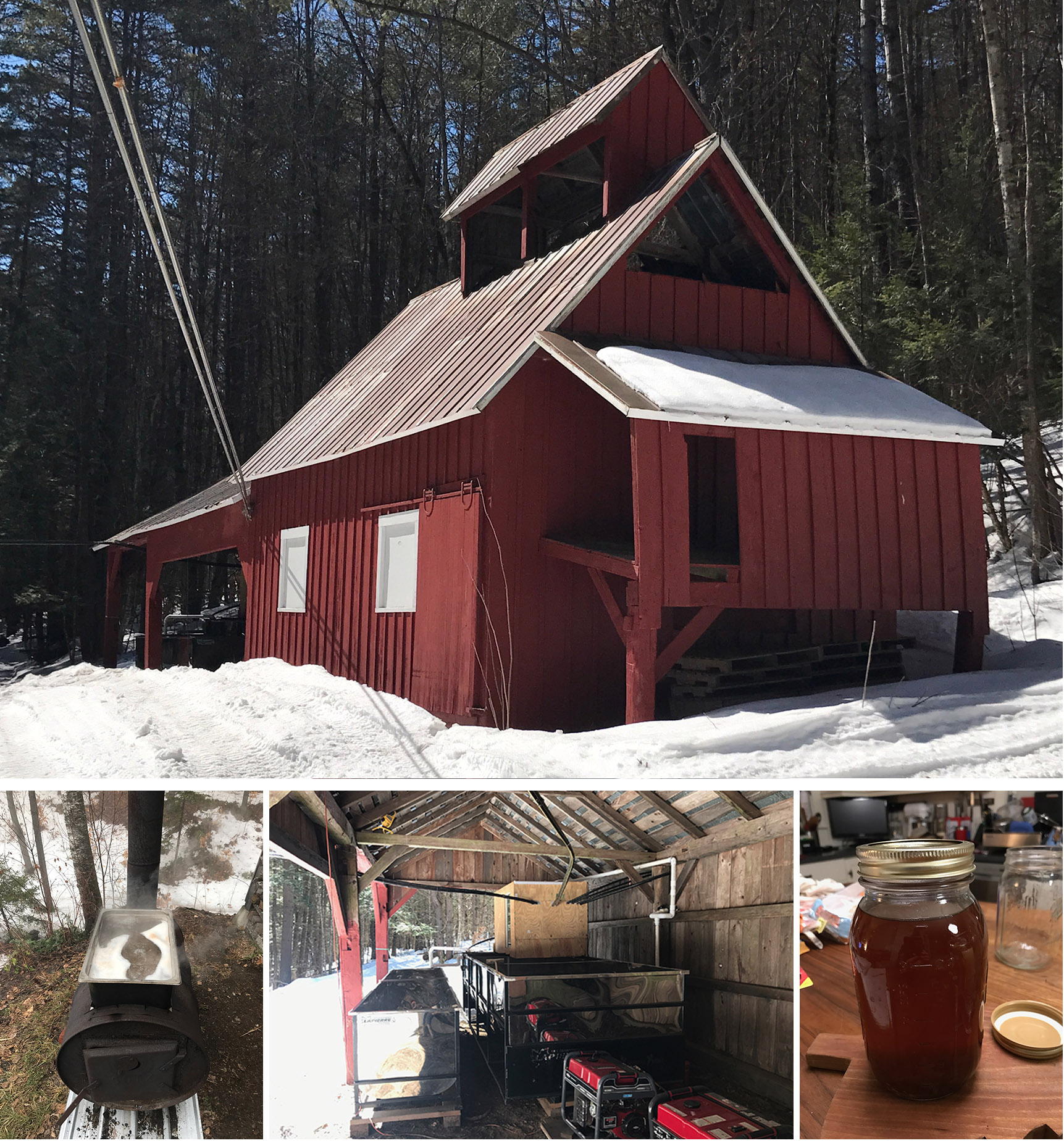 Making maple syrup at Jericho Brook Farm Making maple syrup. Photo_Mar_19_19 02-36-38 PMC