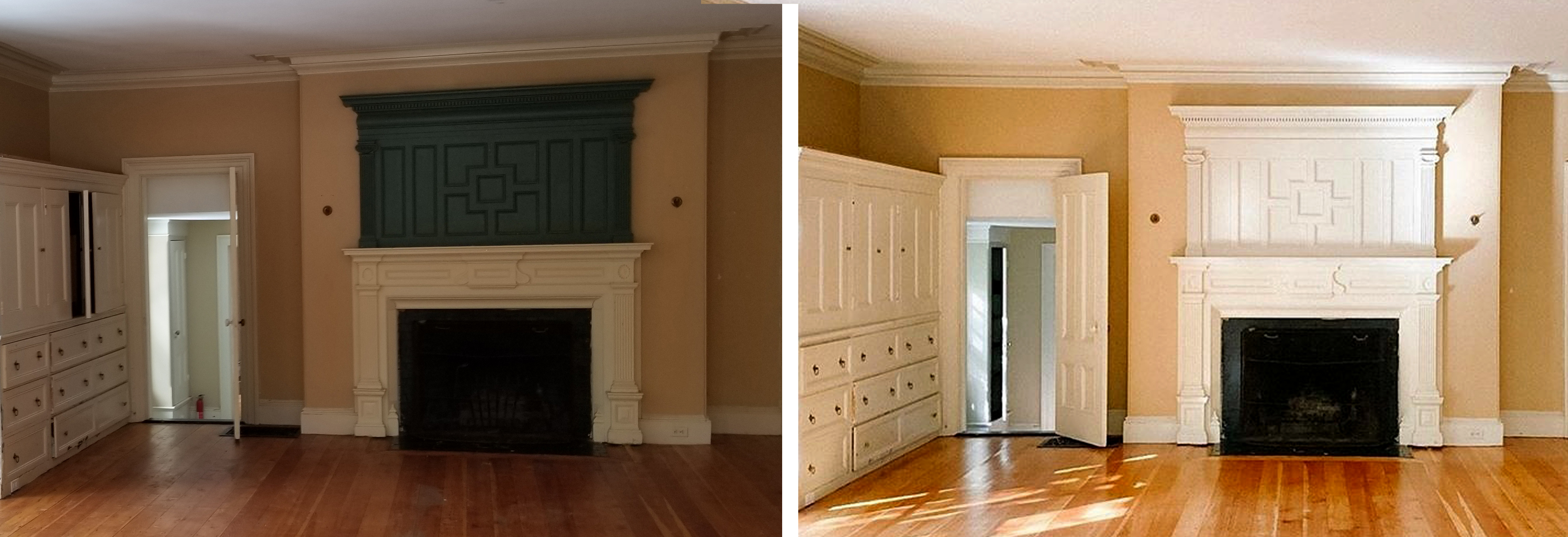 Master bedroom fireplace pre-market prep MBR